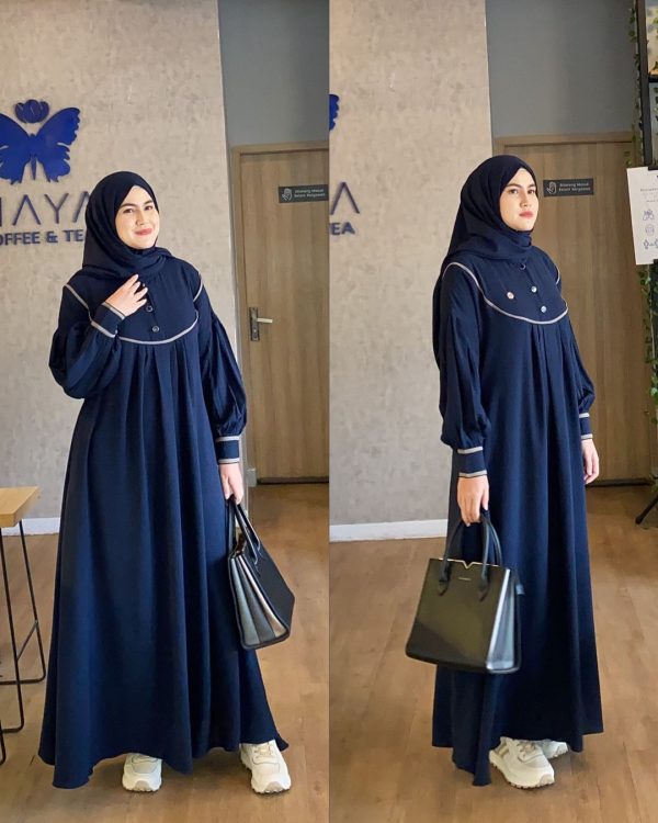 Original Dubai Cherry Burqa Luxury-00023 (Navy blue)