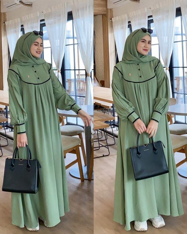 Original Dubai Cherry Burqa Luxury-00023 (Olive green)